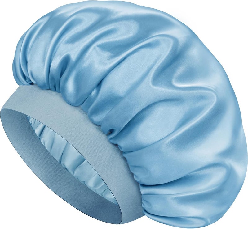 Doitory Store Satin Silk Bonnet for Sleeping, Double Layer Silk Sleep Cap for Men & Women, Soft Satin Lined Bonnet for Curly Hair - Image 1